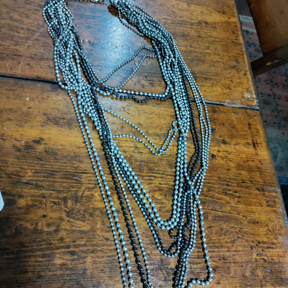 Elegant Multi-Strand Silver Necklace